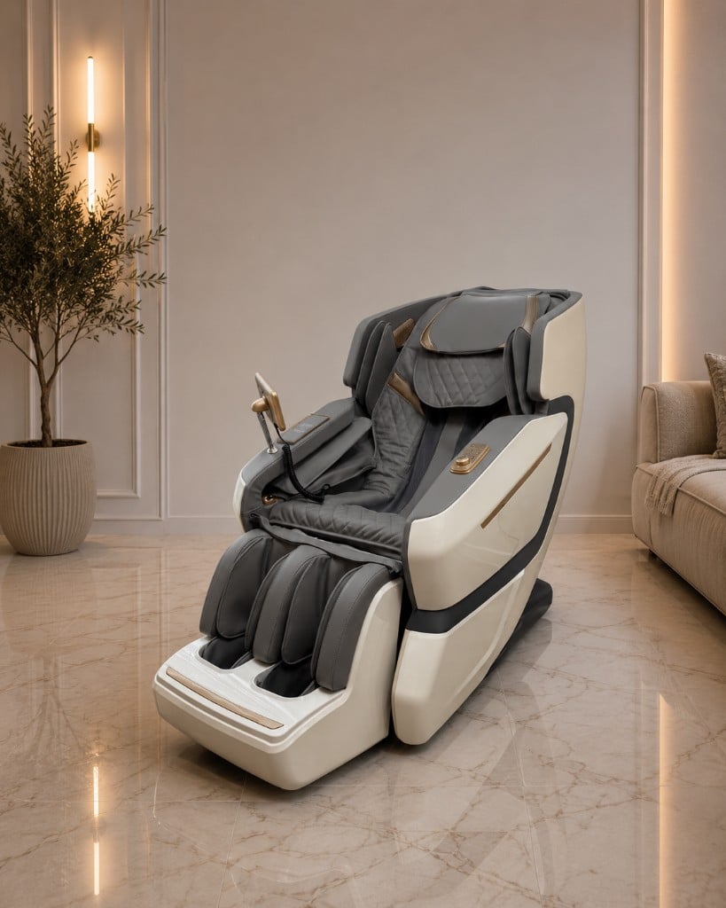Leercon M5 White - Model recomandat în alb. Șină SL, 18 programe automate, încărcare wireless, control vocal.