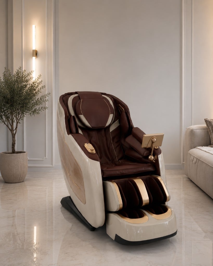 Leercon LEK-R9 - Model R9 cu design elegant maro. Mecanism SL, programe automate, perne de aer și încălzire.